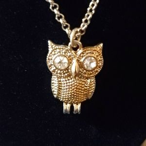 NWOT owl 🦉 necklace with zirconia stones